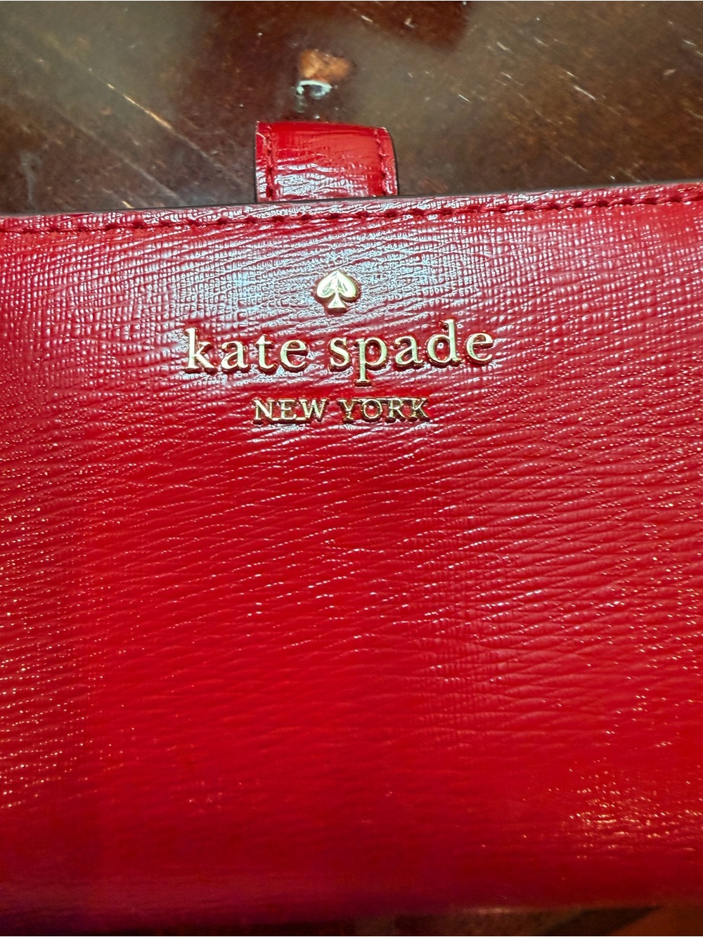 kate spade Red Wallet with Gold Logo